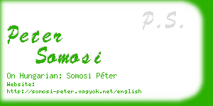 peter somosi business card